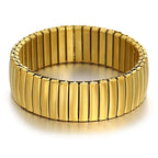 Freetry 18K Gold Plated Stainless Steel Adjustable Bracelet Fashion Elastic Metal Bracelet Trendy Jewelry Accessories Official