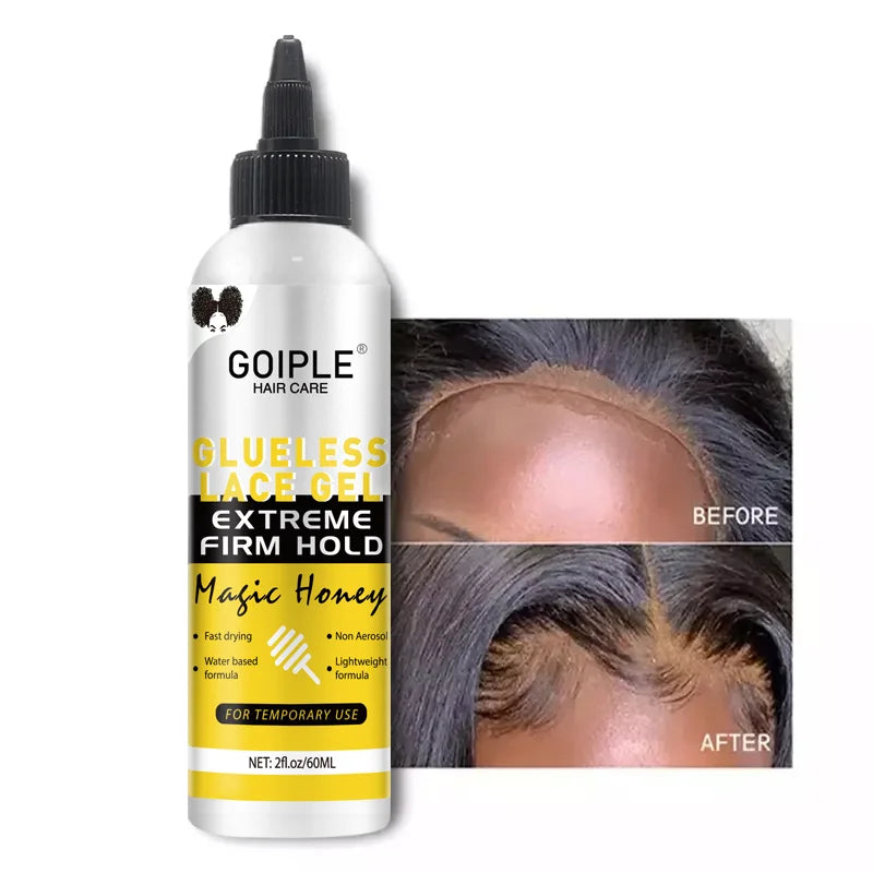 GOIPLE 2fl.oz Washable Glue Less Lace Gel Extreme Firm Hold Fast Drying Natural Wig Formula Adhesive for Temporary Use Main image