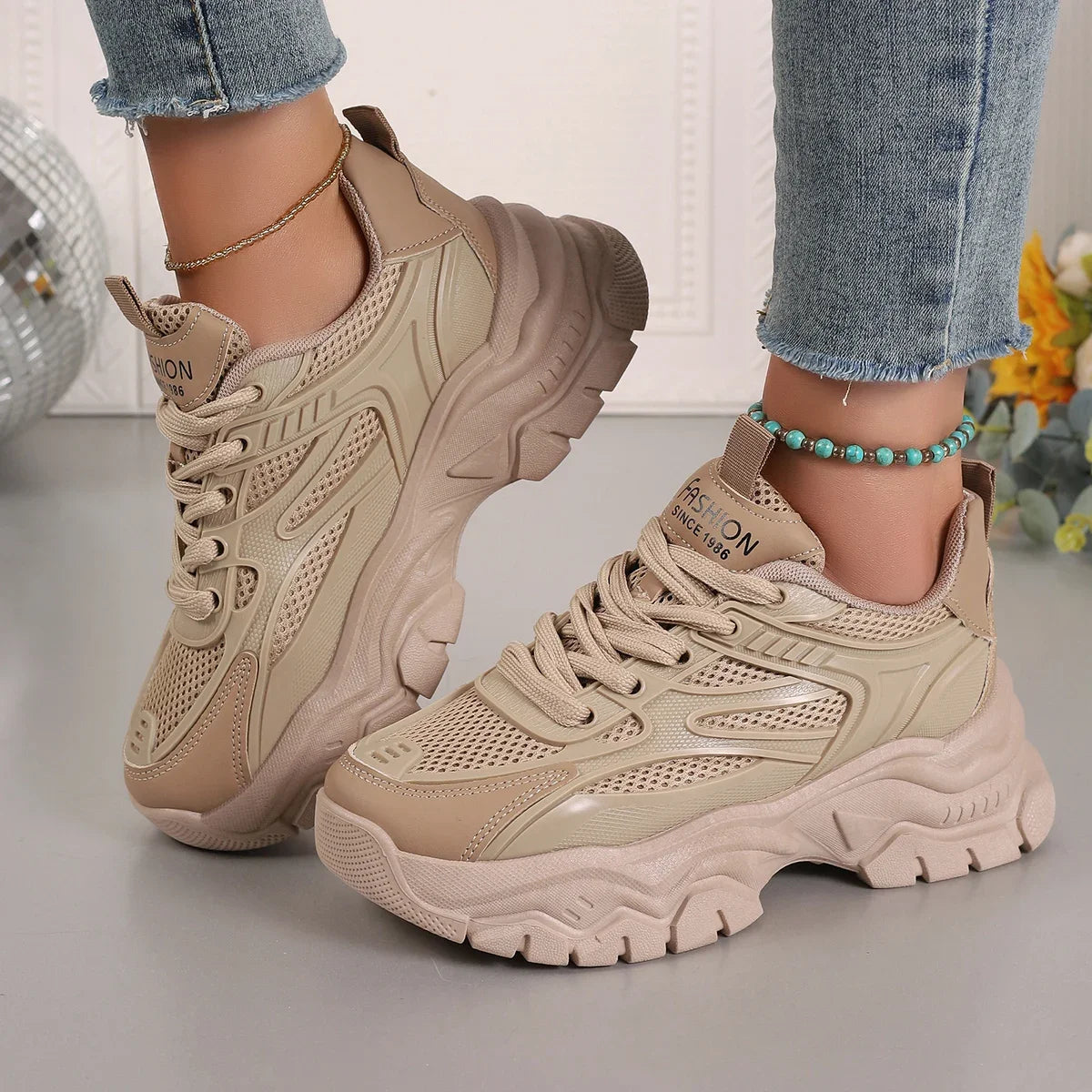 Women Sneakers 2026 New Fashion Chunky Sneakers Women Outdoor Tennis Platform Sports Shoes for Women Lightweight Designer Shoes