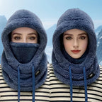 Winter plush winter cap - Elastic drawstring closure, lightweight and warm for cycling, skiing, outdoor activities. Solid color