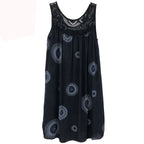Women's clothing summer sleeveless camisole dress lace print sleeveless large swing loose sexy dress long skirt plus size