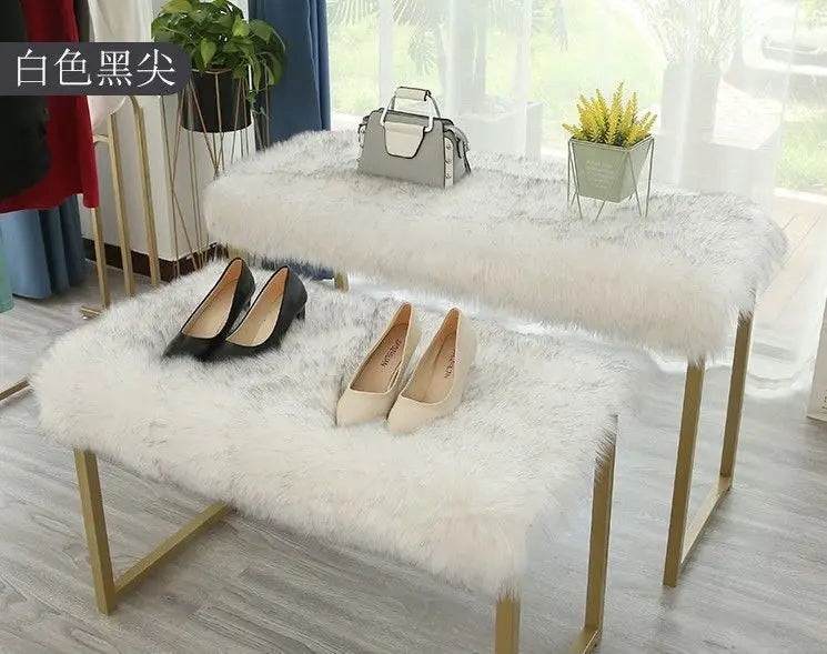 Korean Style Long Hair Cushion Window Decoration Plush Bag Clothing Plush Decorating Shelf Display Cabinet Makeup Table Mats
