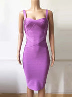 New 2026 Women Sexy Celebrity Midi Red White HL Elastic Bandage Dress Spaghetti Strap Club Bodycon Party Dress Wholesale HL434