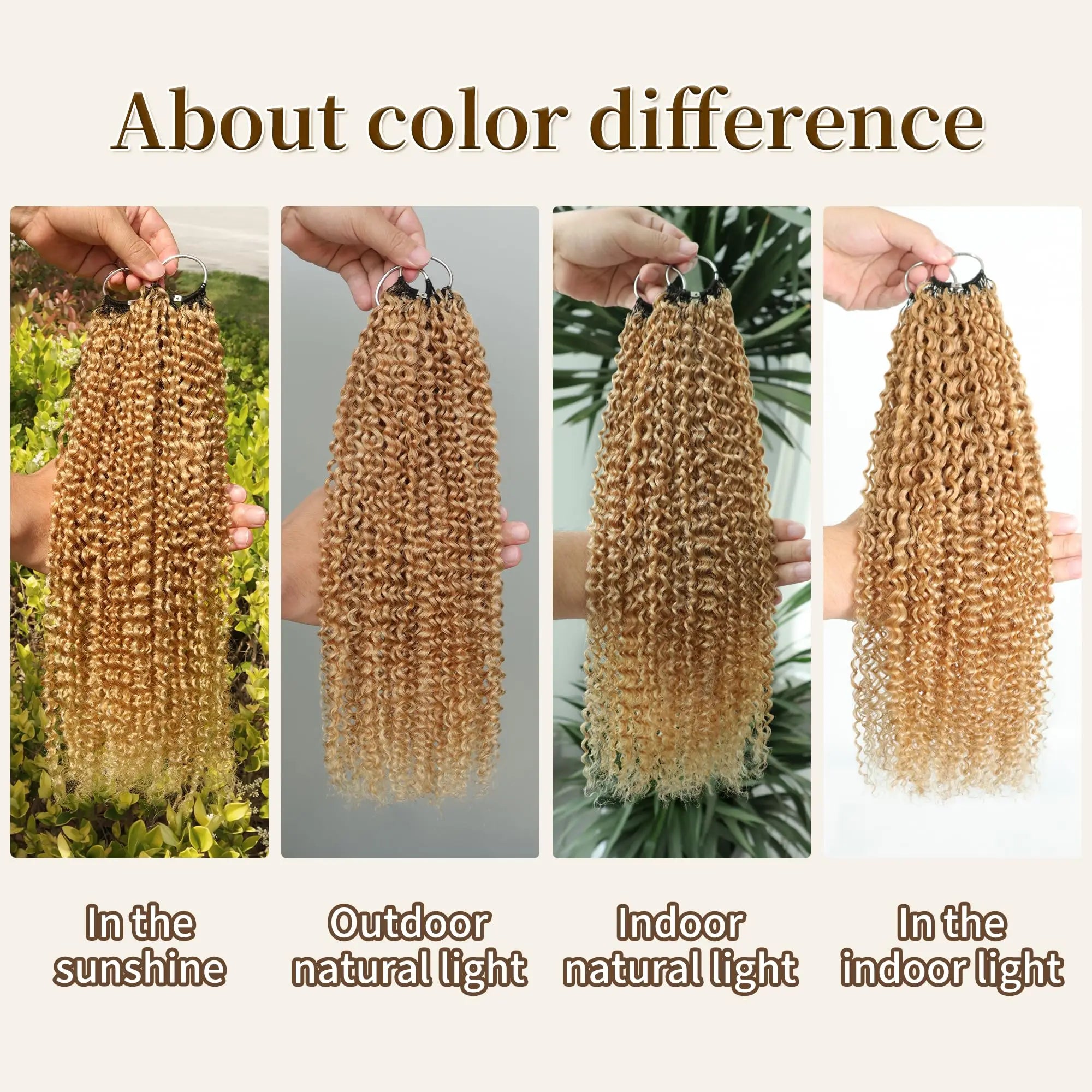 Honey Blonde Feather Crochet Human Hair Extensions Curly Invisible Miracle Knots Pre-Separated Crochet Hair for Women