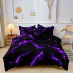 3D Printed Duvet Cover Set (No Filling) Lightning Thunder Pattern Soft Bedding Set Single Twin Size For Kids Adult Home Decor