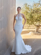 Charming Wedding Dresses Elegant Bridal Gowns Lace Appliques Sleeveless Backless Robes Pretty Customized Vestidos De Novia 2026
