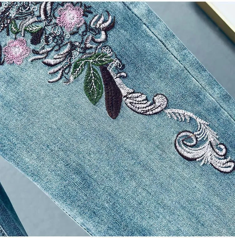 Y2k Jeans Trend Spring Summer Fashion All-match Lace Splicing Denim Straight Pants Blue Jeans for Women Streetwear Wide Leg New