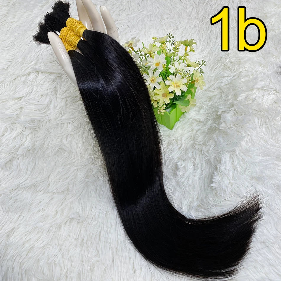Ombre Straight Bulk Braiding Hair 100% Brazilian Virgin Remy Human Hair Extensions 613 Blonde Color Natural Hair Piece