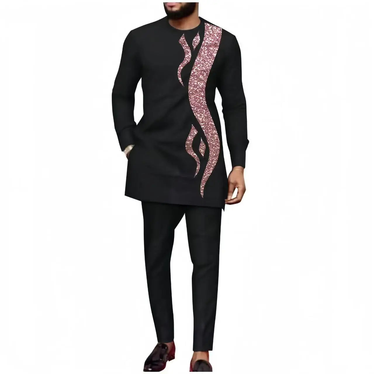 2026 new traditional men's suit luxury gentleman's shirt suit casual travel banquet men's two-piece set fashionable men's suit