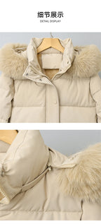 Winter Short Parkas Women's Cotton-padded Clothes Add Velvet Thicken Outerwear Fur Collar Removable Hooded Coats Warm Jackets