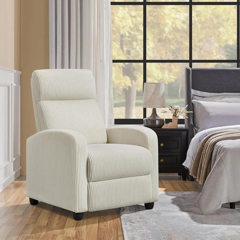 Beige Adjustable Recliner Chair for Home Theater, Living Room, or Bedroom