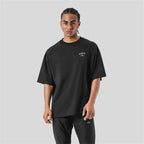 ONE POINT LYFT Print Big T Shirt Men Running Sport Gym Fitness Training Oversize 100% Cotton T-shirt Mens Bodybuilding Tee Tops