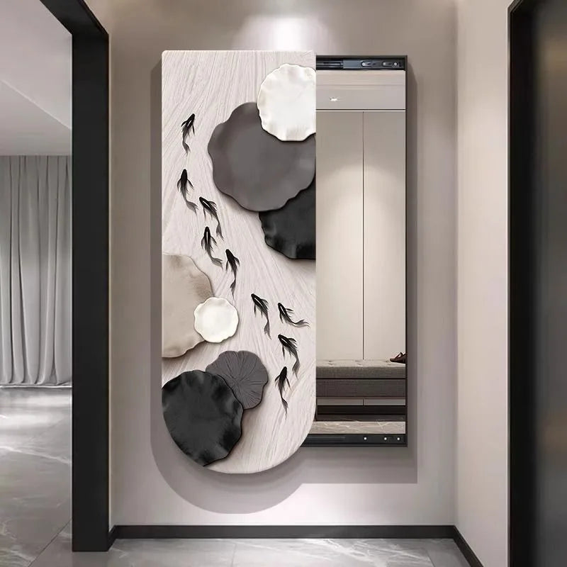 Bathroom Rectangle Mirror Organizer Creative Black Wall Mirror Bedroom Ornament Decorazioni Casa Home Furniture Accessories