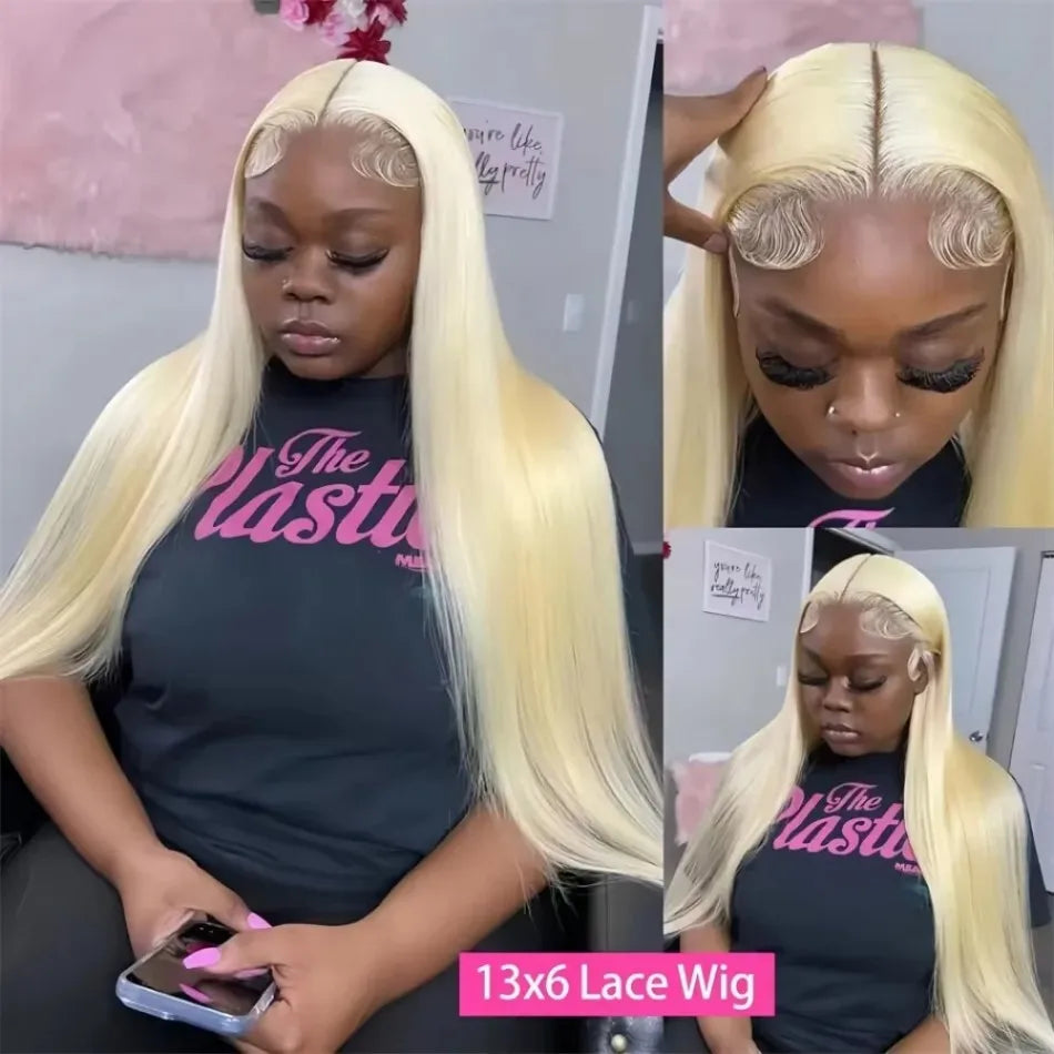 250 Density Human Hair Wigs Blonde 613 Lace Front Wigs 13x6 Straight Human Hair Lace Frontal Wig Brazilian Hair Wigs for Women Secondary image