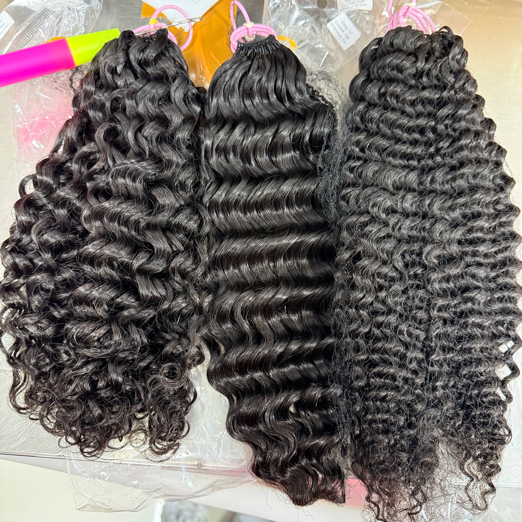 NABI Pre-Separated Crochet Human Hair Bundle Miracle Knots Braiding 14-18inch Water Wave Curly 100% Human Hair for Women