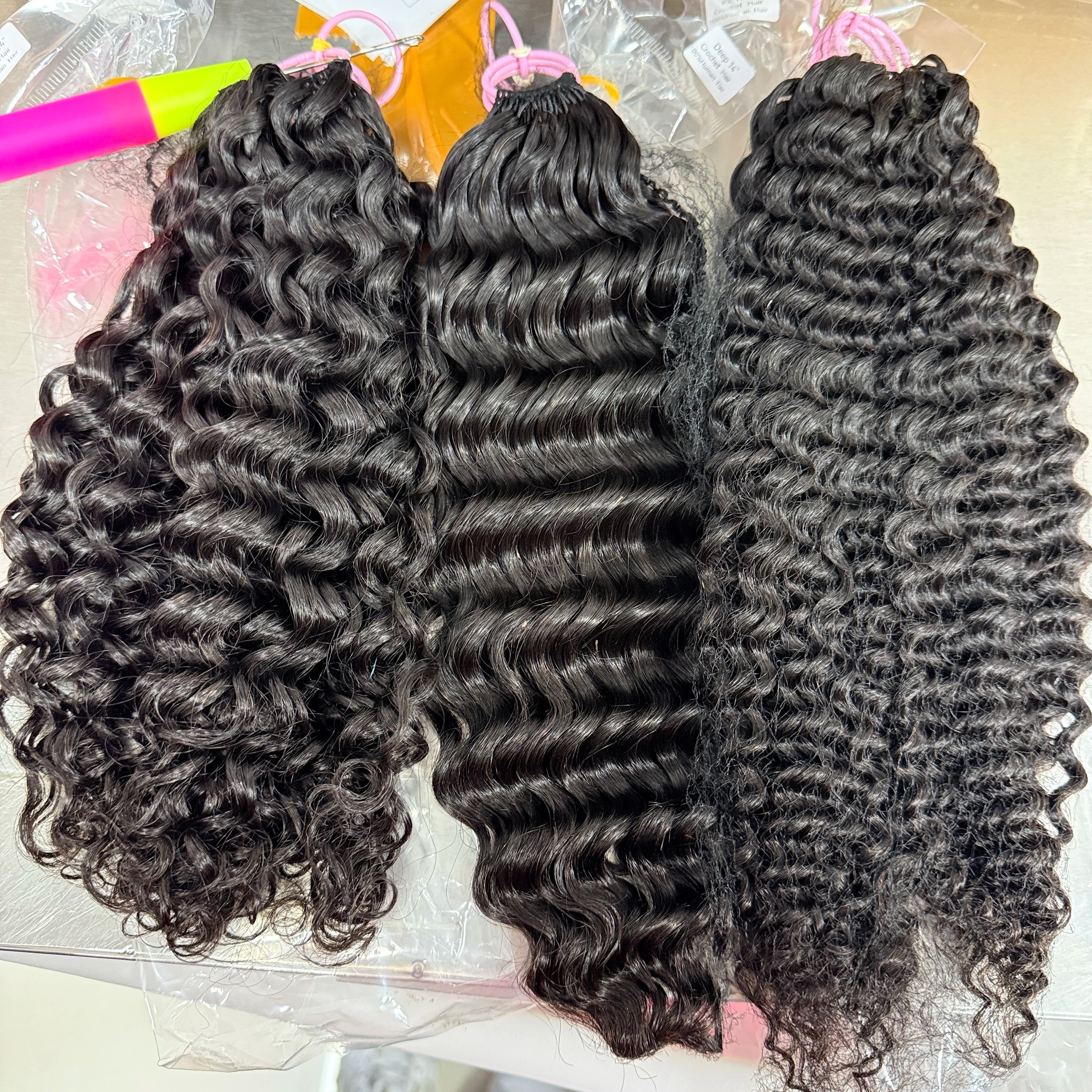 NABI Pre-Separated Crochet Human Hair Bundle Miracle Knots Braiding 14-18inch Water Wave Curly 100% Human Hair for Women