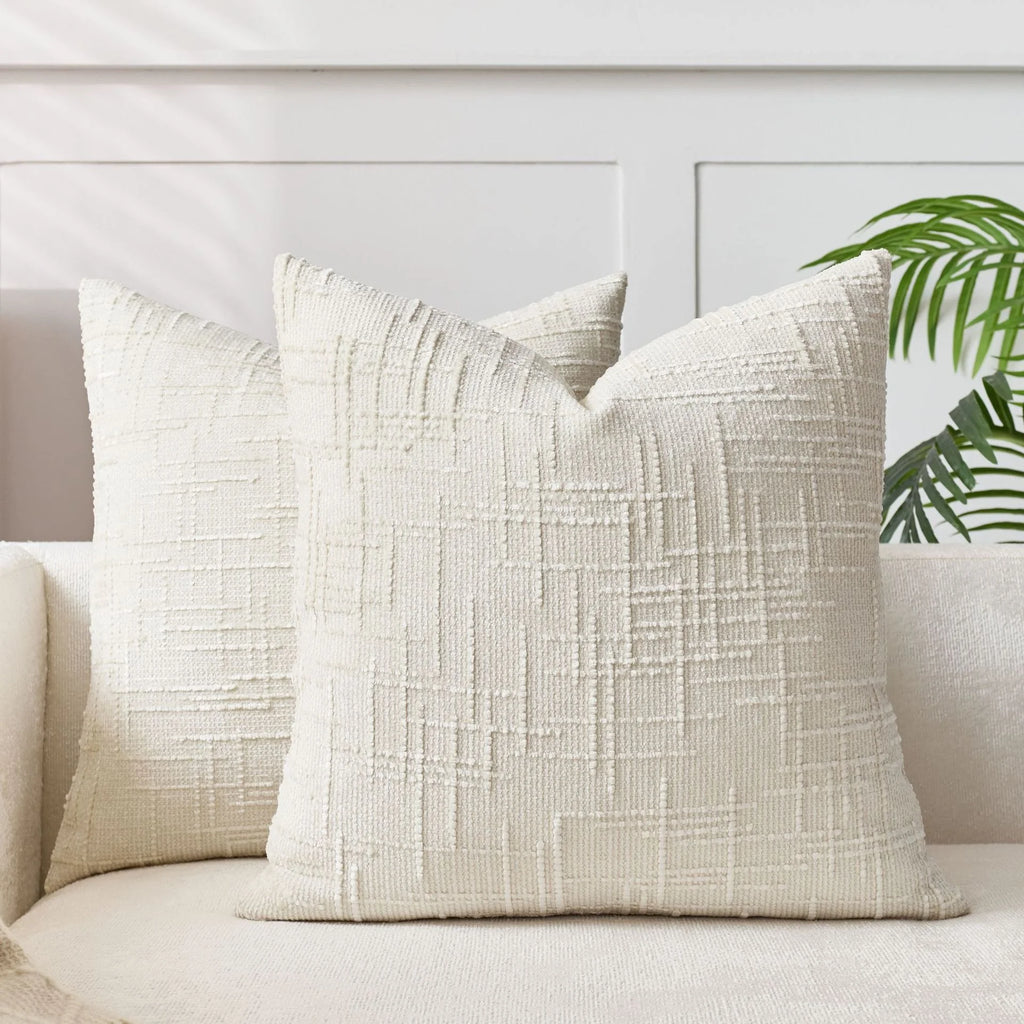 1Pcs Boho Soft Chenille Textured Home Decor Throw Pillow Covers 18x18in Farmhouse Cushion Covers for Spring Summer Fall Winter