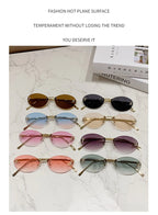Elegant Diamond Oval Sunglasses Male Letter "F" Rimless Sunglasses  Car Sunglasses  Driving Glasses Sunglasses Women