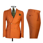 Men's Double Breasted Tuxedo Suit Shawl Lapel Slim Fit 2 Piece Blazer & Pants Formal Business Luxury Suits Casual Wedding Groom