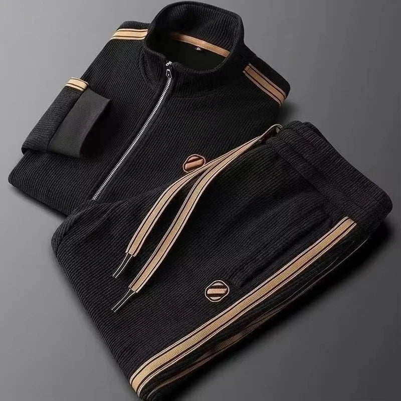 Autumn Sports Men Sets Suit for Men Zipper Hooded Cardigan Jacket Straight leg Sweatpants two-piece Set