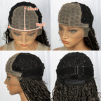 32inch Synthetic Boho Knotless Braided Wigs for Black Women Bohemian Box Braids Wigs Lace Front Braided Lace Wigs with Baby Hair