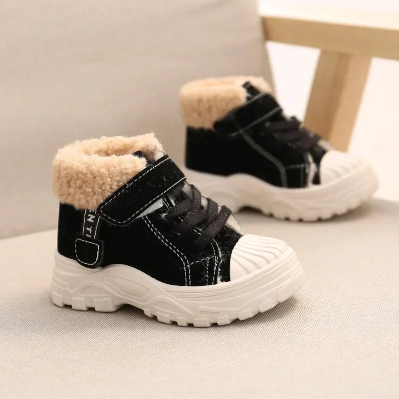 2021 Children Warm Boots Winter New Boys Plus Thicken Velvet Cotton Shoes Girls Waterproof Short Boots Baby Cotton Boots Secondary image
