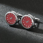 Luxury Cufflinks Watch Rotatable Electronic Functional Buckle Business Mens Cufflinks Gold Slivery Mechanical Watch Cuff Links