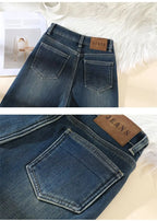 Woman High Waist Fashion Thermal Wide Leg Jeans Female Y2k Clothes Baggy Pants Girl Autumn Winter Snow Versatile Denim Trousers