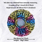 Luxurious Women's Satin Sleep Bonnet All-Over Leopard Print Nightcap for Hair Care And Fashion Style