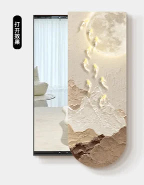 Bathroom Rectangle Mirror Organizer Creative Black Wall Mirror Bedroom Ornament Decorazioni Casa Home Furniture Accessories
