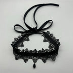 2026 New Sexy Lace Flower Necklace for Women Gothic Punk Velvet Collar Choker Black Waterdrop Pendent Necklace Strap Bow Jewelry