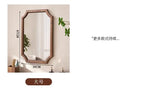 Retro Solid Wood Dressing Mirror Makeup Mirror Wall-mounted Bathroom Toilet Wall-mounted Punch-free Rectangular Bathroom Mirror