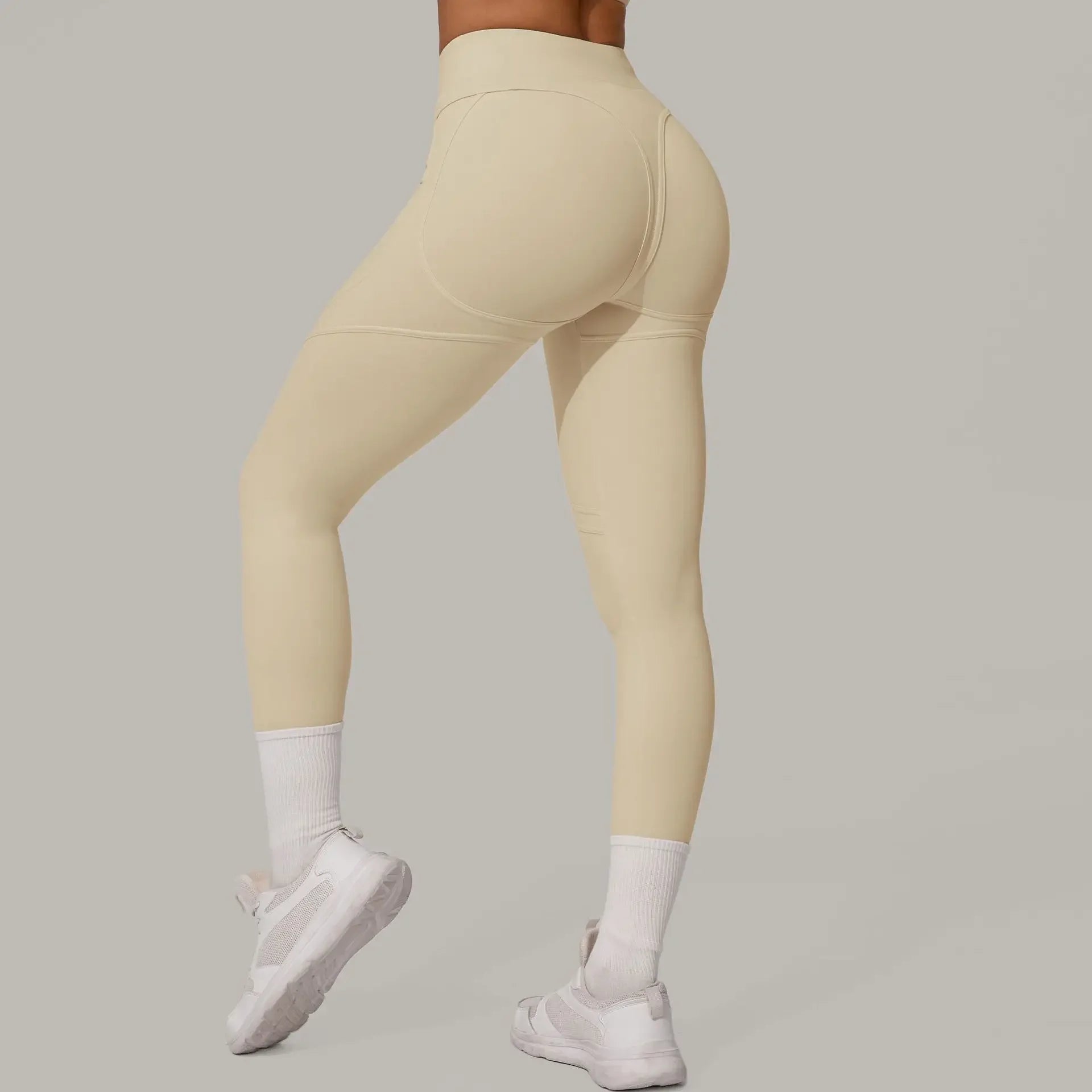 Gym Workout Yoga Fitness Sports Suit Short-sleeved Top Padded-free High-waisted Hip-lifting Trousers Outdoors Leisure Sportswear