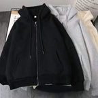 2024 American New Fashion Solid Color Fur Collar Hooded Cotton-padded Jacket Women Y2K Harajuku Gothic Hip-hop Pop Jacket Coat