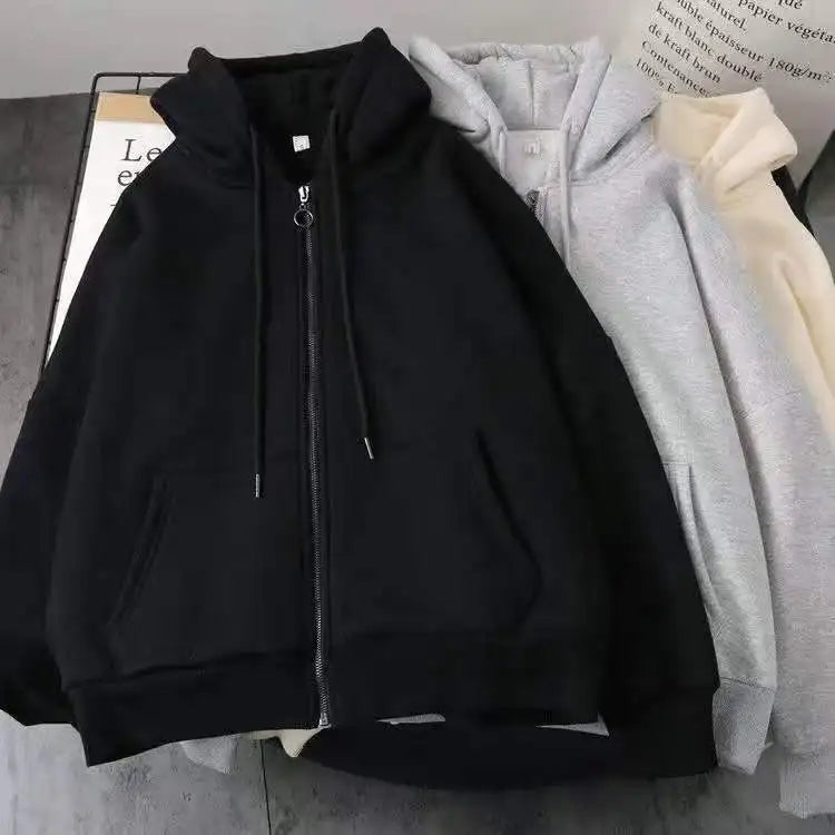 2024 American New Fashion Solid Color Fur Collar Hooded Cotton-padded Jacket Women Y2K Harajuku Gothic Hip-hop Pop Jacket Coat