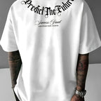 Summer men's 100% cotton comfortable casual wide plus size prediction for future letter printed round neck short sleeved T-shirt