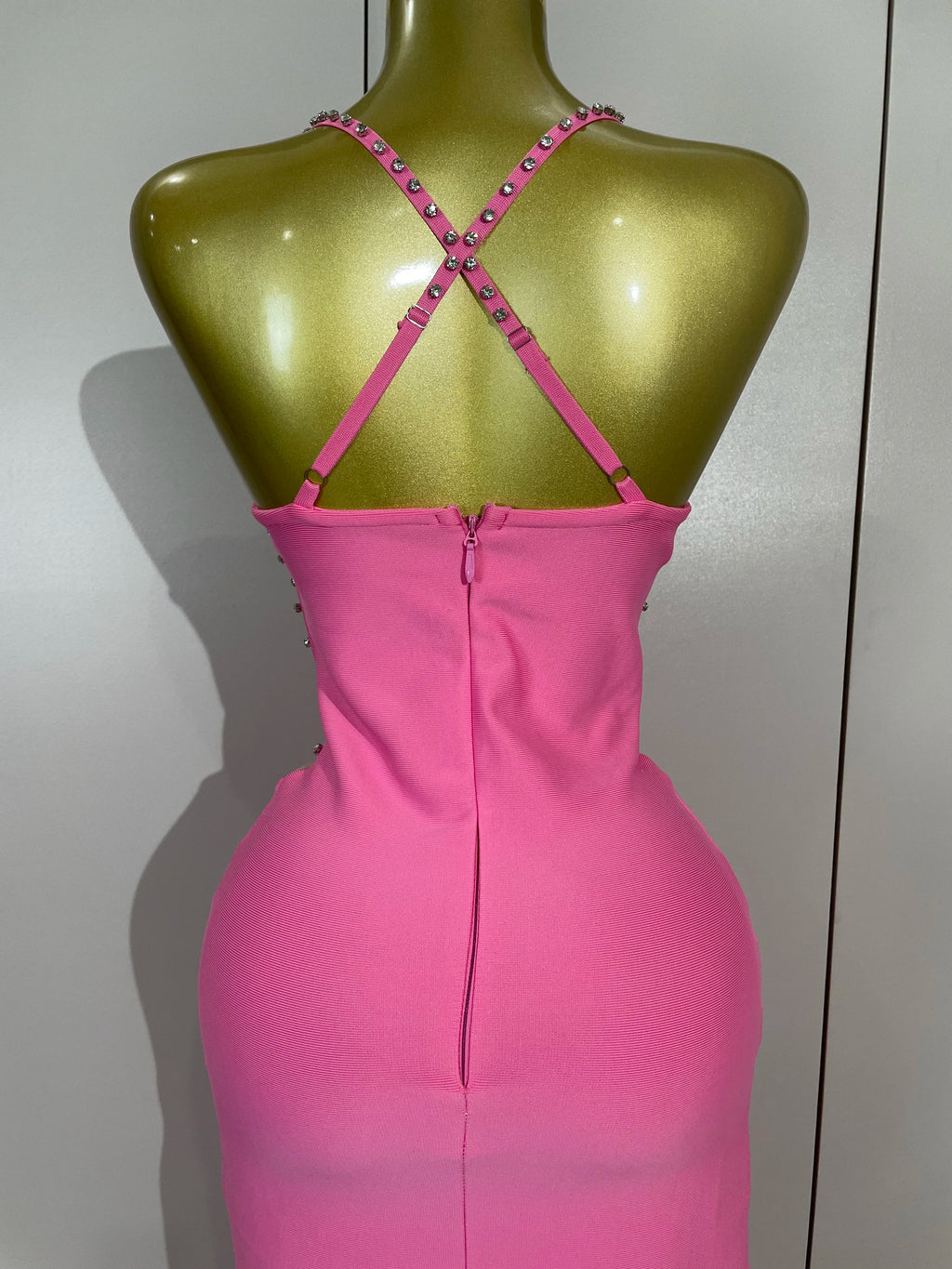 Elegant Sexy Backless Bodycon Sleeveless Pink Bandage Dress Women Prom Club Evening Party Luxury Birthday Wedding Guest Dresses