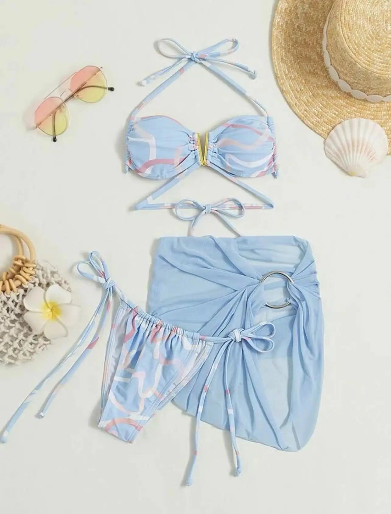 Brazilian Thong Bikini 2026 Women With Skirt Sexy Swimwear Female Padded Swimsuit Push Up Beachwear Bathing Suit Biquini Summer