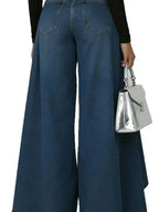 SHENGPALAE European And American Style Loose Solid Color Printed Button Straight Leg Jeans For Women 2026 Spring New 05E01378