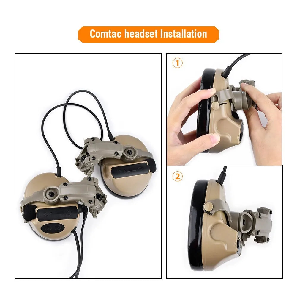 WADSN Tactical Fast Rotation Helmet Rail Mount Adapter Headset Bracket For Comtact Sordin Headphone Fit Wendy ARC Rail Base
