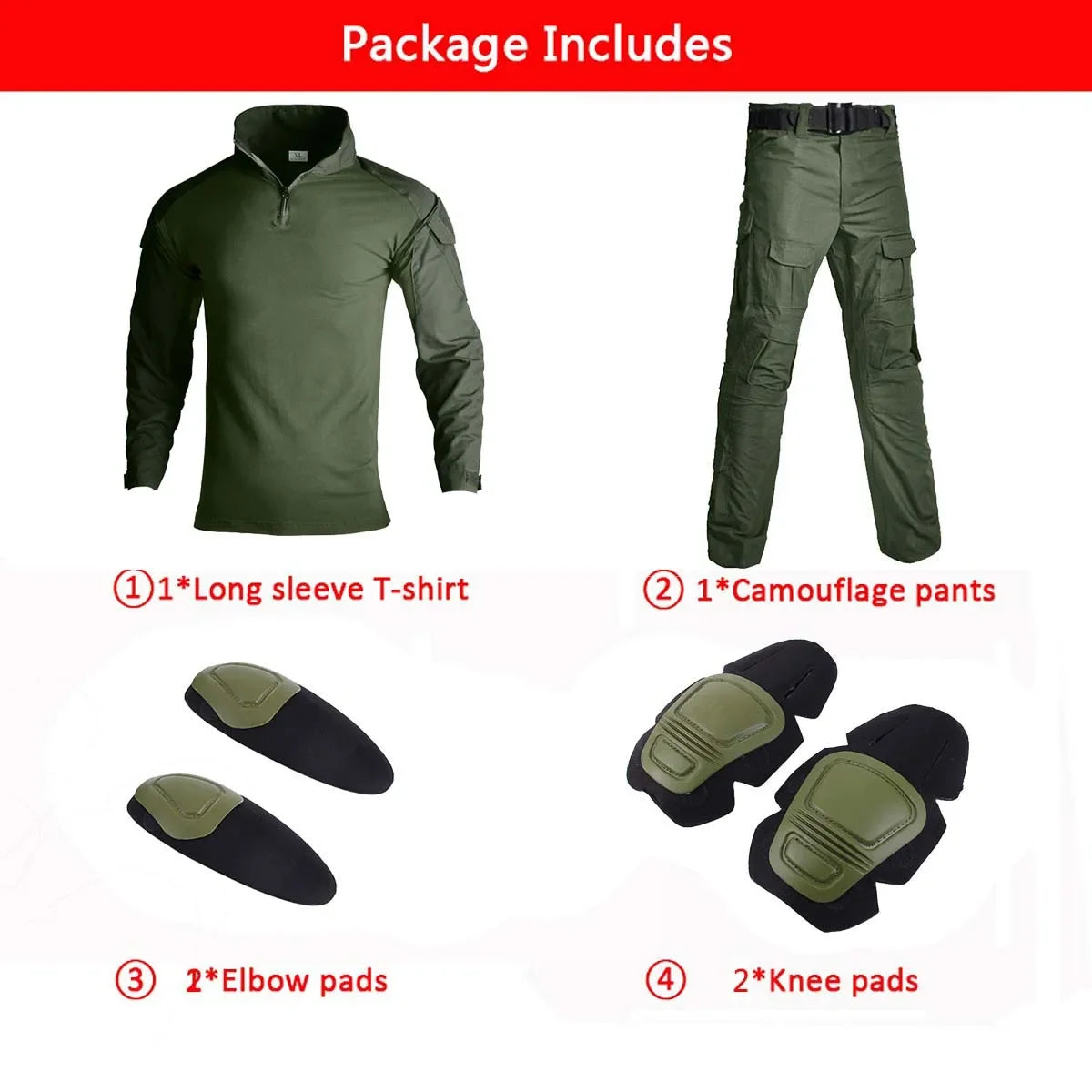 Camo Tactical Sets Outdoor Long Sleeve Wear-resisting T Shirts+Multi-pocket Tactic Cargo Pants Suit Training Workwear Combat Set