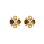 2026 New Design Natural Tiger Eye Stone Micro inlaid Zircon Geometric Earrings for Women's Trendy Jewelry Luxury Accessories