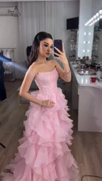 Vows Elegant Party Dresses for Wedding Woman Ceremony Dress Custom Made Line A Off-shoulder Pink Embroidered Yarn Ball Gowns