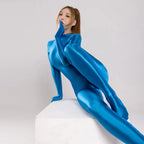 Sexy Women Bodysuit One-piece Swimsuit Silky Tights Shiny Pantyhose Wetsuit Yoga Zentai Plus Size cycling Overalls Jumpsuits