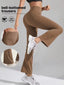 Women's clothing elegant temperament high waist bell bottoms, fashion sports style, breathable materials, bodybuilders must