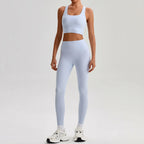 Women's Gym Workout Yoga Outfit Sets Naked feel fabric Beautiful Back Bra outdoor Running Fitness Butt-lifting Yoga Pants Suit