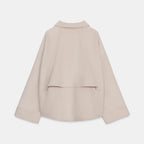 Woolen Zipper Loose Short Jacket Women Long Sleeve Lapel Solid 2025 Autumn Winter Commute Coat Street Office Warm Ladies Outwear