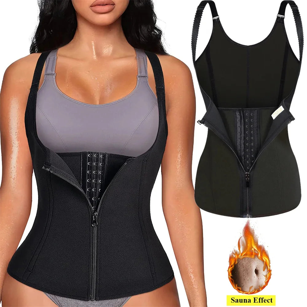 Waist Trainer Tank Top For Women Zipper Body Shaper Tummy Control Sleeveless Top Women's Activewear Body Shaping Underwear Main image