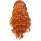 Ginger Wig with Blonde Highlights Wig Synthetic Lace Front Wig Loose Deep Long Curly Wavy Hair 13X4 Frontal Wigs for Women Party