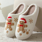 Christmas Elk Warm Cotton Slippers Women Winter Comfortable Home Slides Cute Furry Reindeer Warm Plush Sandals for Men Women